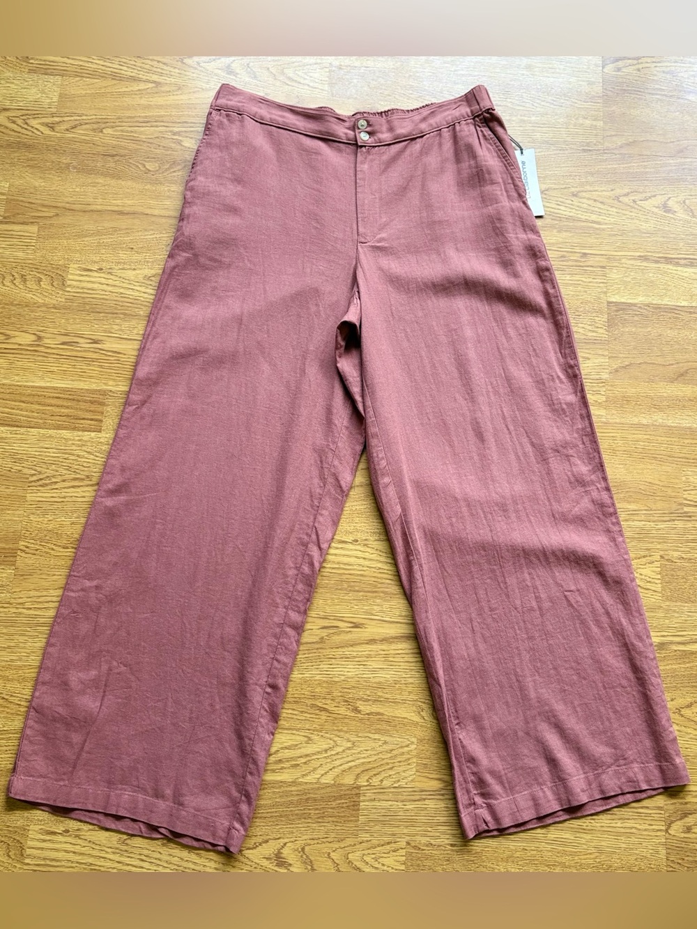 Liz Claiborne Wide-Leg Linen Blend Pants Lightweight Beach Vacation Sz 12 NEW